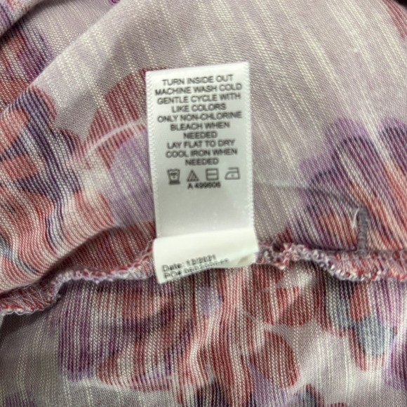 LOGO by Lori Goldstein Tunic Top Women 3X Purple Floral Printed Slub Knit Peplum - Picture 11 of 13